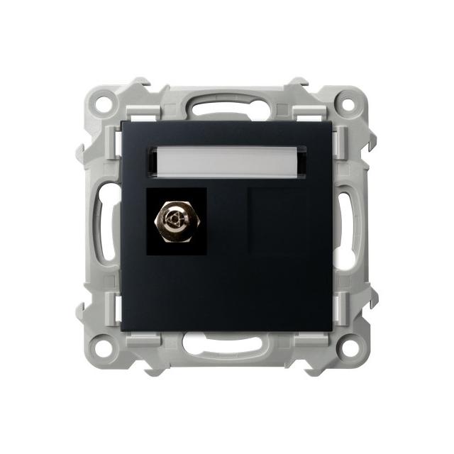 SZAFIR Gniazdo ekwipotencjalne pojedyncze - kolor czarny metalik