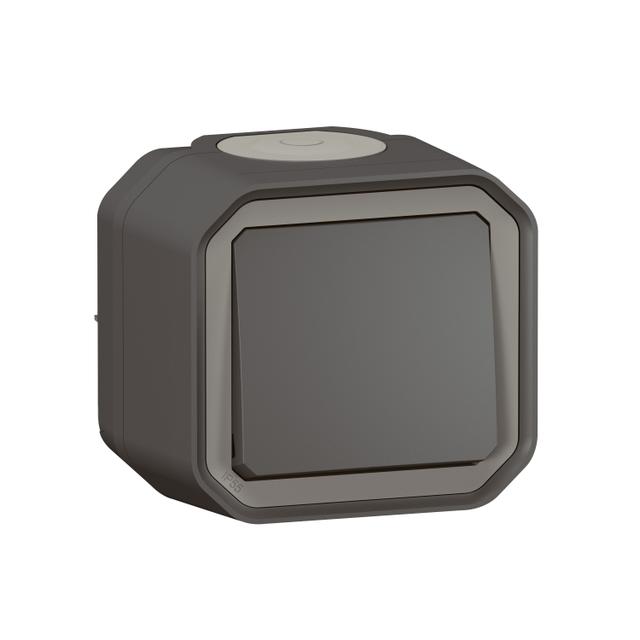 PLEXO Przycisk pojedynczy hermetyczny IP55 natynkowy KOMPLET antracyt 069790L LEGRAND