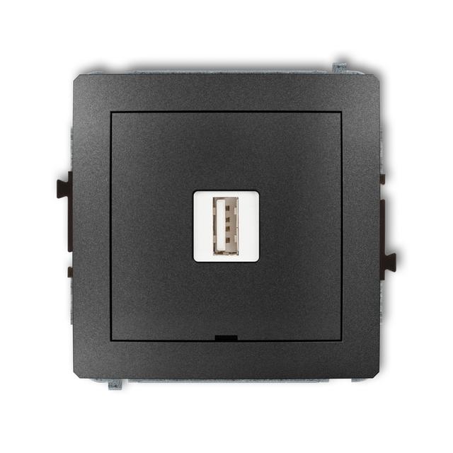 DECO Mechanizm ładowarki USB pojedynczej USB A, 10W max., 5V, 2A, bez pola opisowego grafitowy