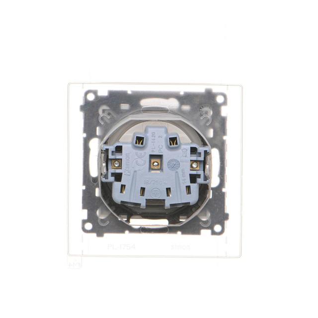 Simon 55 Gniazdo wtyczkowe do wersji IP44 z uszczelką szybkozłączka Klapka W kolorze pokrywy Aluminium mat TGZ1BCZ.01/143 KONTAKT