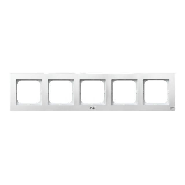 AS ANTYBAKTERYJNY Ramka pięciokrotna do łączników IP-44 produkt zawiera szkło fosforanowo-srebrowe -