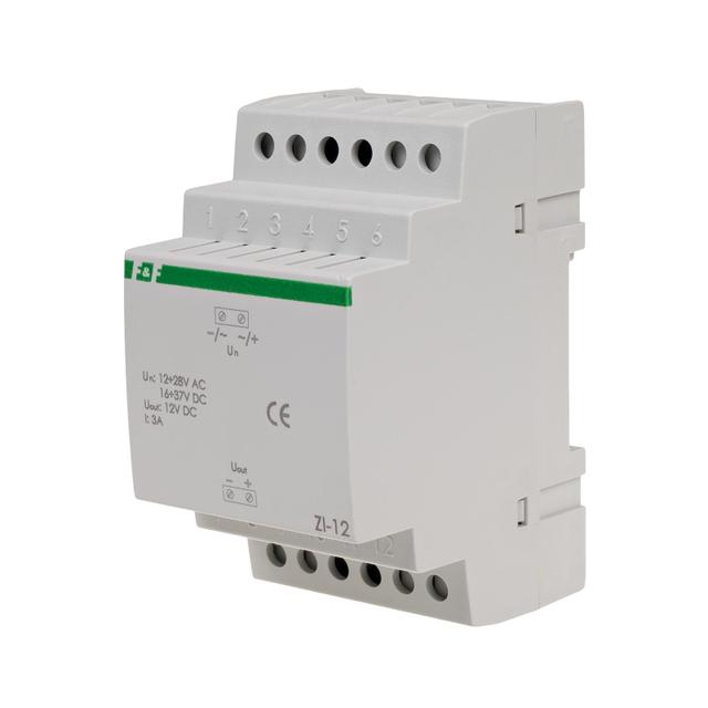 Stabilizator impulsowy 12V DC 12-28V AC / 16-37V DC 3A 3A ZI-12 F&F