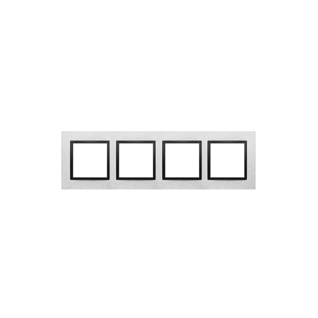 Simon 54 NATURE WMDZ-0140xS-082 Ramka 4-krotna Nature-Metal, INOX NERO, IP20/IP44. (IP44-należy zast DRN4/82 KONTAKT