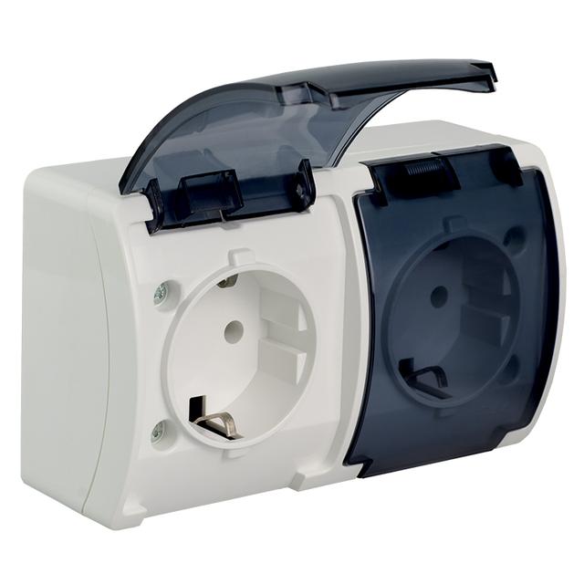 VG-Koala Gn. podw. 2x2P+Z-CHUKO n/t IP44 białe Z-lapką dymną VG 182-51 61.400 OPATÓWEK