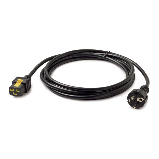 Kabel zasilający 16A o długości 3m z blokadą z C19 na CEE/7 Schuko