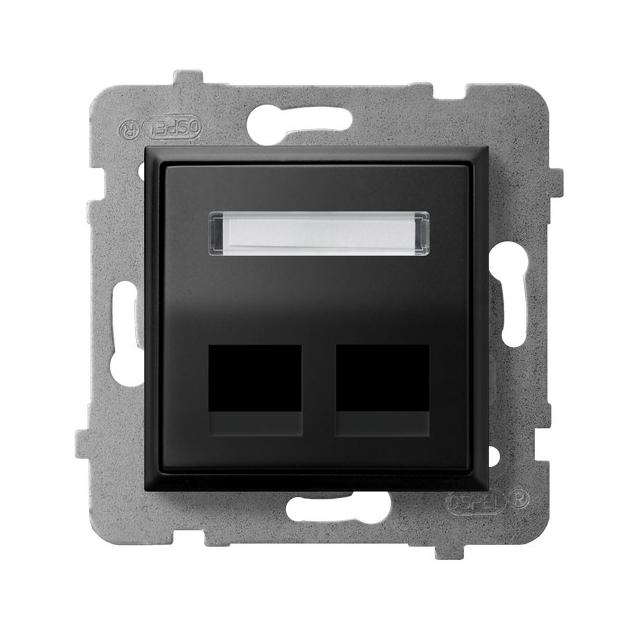 ARIA Obudowa gniazda podwójnego typu Keystone skośna - kolor czarny metalik