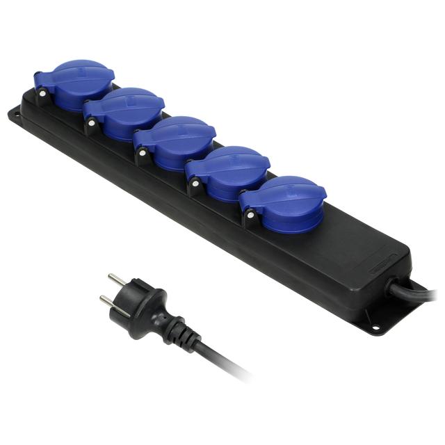 Przedłużacz warsztatowy bryzgoszczelny IP44 5 gniazda IP44 przewód gumowy H05RR-F 3x1,5mm2 OR-AE-131