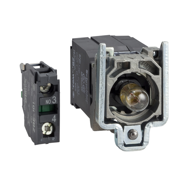 Harmony XB4 Korpus przycisku z elementem świetlnym z żarówką BA9s 110/120V metalowy 1Z ZB4BW031 Schneider