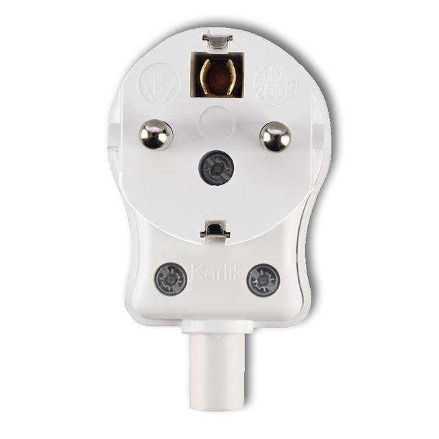 Wtyczka kątowa UNI-SCHUKO, skręcana biała