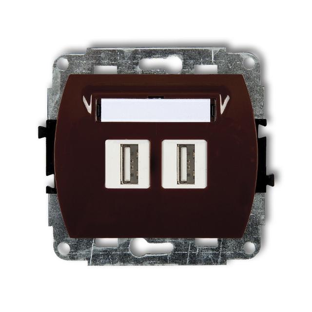 TREND Mechanizm gniazda podwójnego 2xUSB A-A 3.0 brązowy