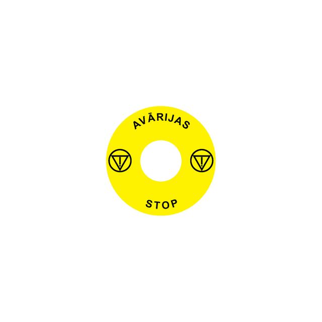 Ex9P1 H S6LV Naklejka wyłącznika awaryjnego do Ex9P1 H średnica 60mm samoprzylepna żółta LV 106805