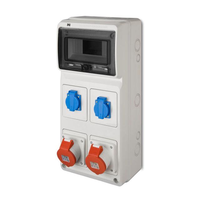 RS 8-mod. 2x2P+Z, 2x3P+N+Z 16A  IP 44 szara