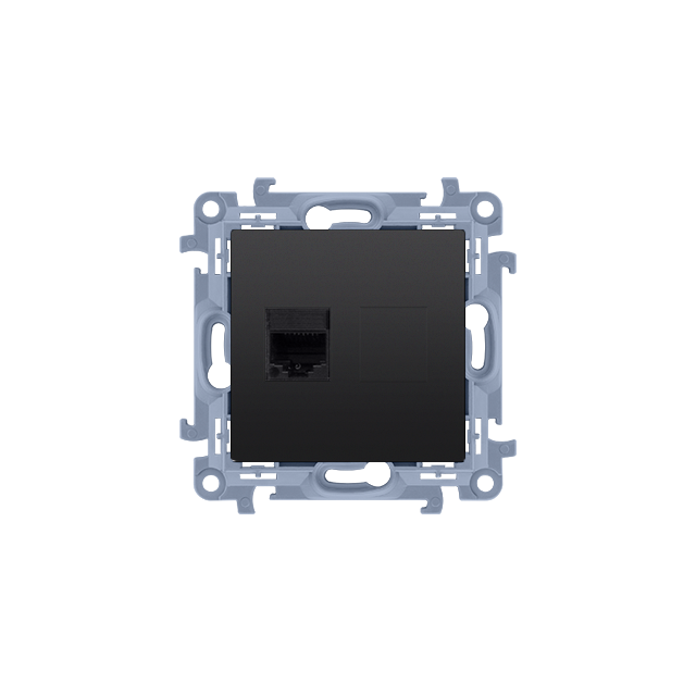 Simon 10 Gniazdo komputerowe pojedyncze RJ45 kategoria 5e czarny