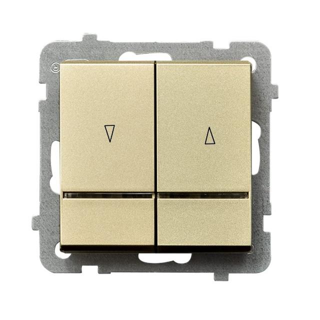 SONATA Łącznik żaluzjowy z podświetleniem niebieskim z blokadą mechaniczną - kolor szampański złoty