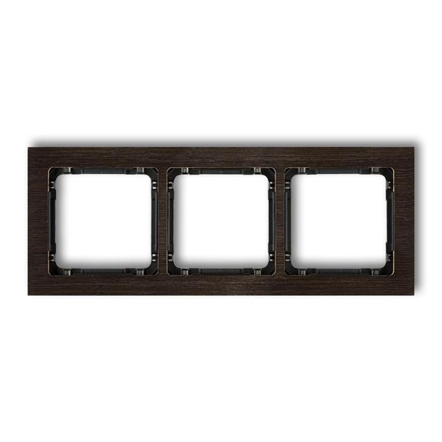"DECO Ramka potrójna - efekt drewna (ramka wenge