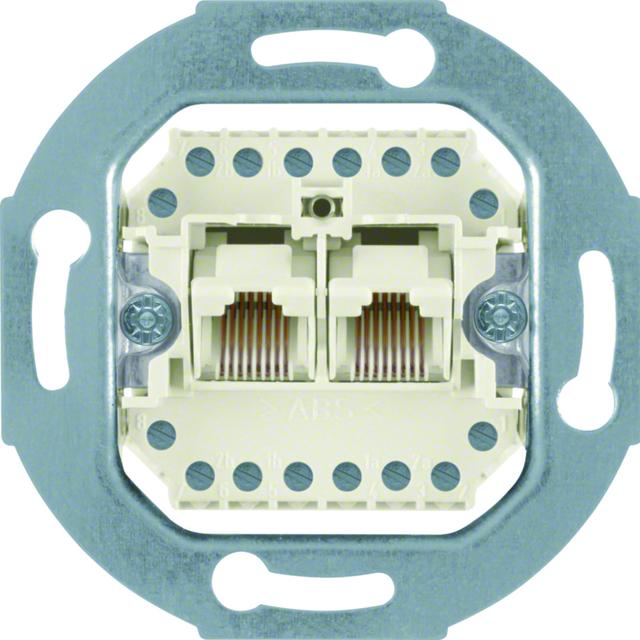 one.platform Gniazdo telefoniczne UAE podwójna (RJ11 RJ12 RJ45) kat. 3 (mechanizm) Berker 534539 WDF4108W1 HAGER
