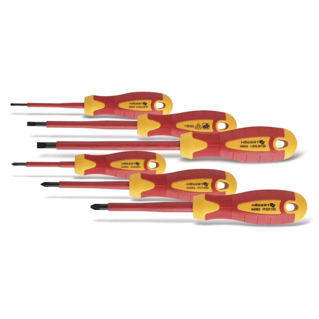 Wkrętaki - zestaw 6 szt., izolowane 1000 V, stal S2