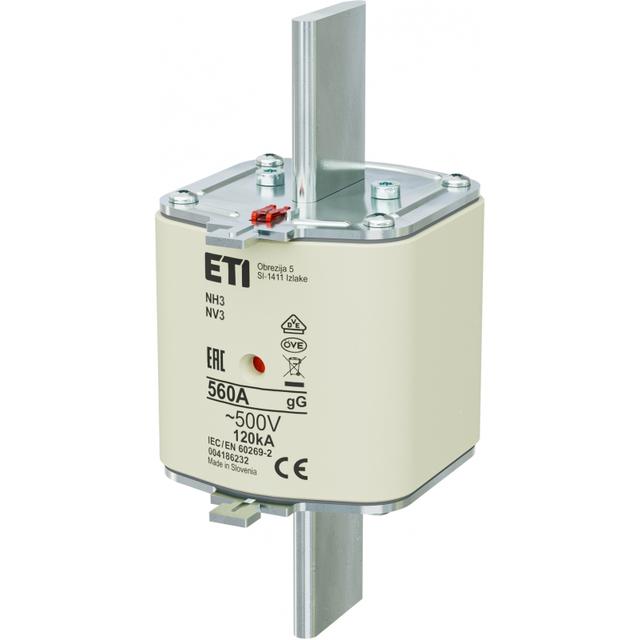Wkładka topikowa NH zwłoczna KOMBI NH3 gG 560A 500V 004186232 ETI