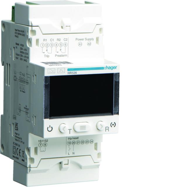 Przekaźnik różnicowo-prądowy 0,03-30A, regulowana zwłoka, 50% LCD, test HR526 HAGER