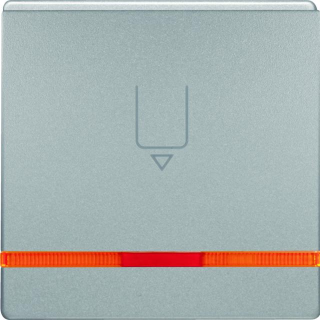 BERKER Q.x Nasadka do łącznika na kartę hotelową z nadrukiem i pomarańcz. soczewką aluminium aksamit