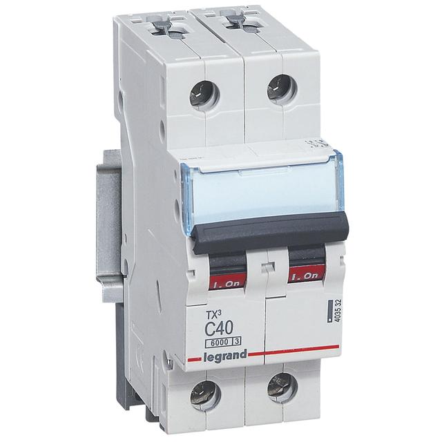 WYŁĄCZNIK NADPRĄDOWY S 302 2P C 40A 6000A SERII TX3, Legrand