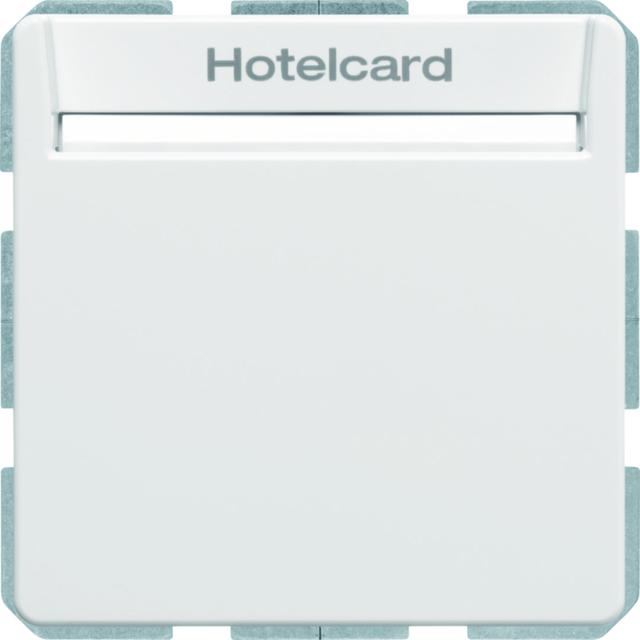 BERKER Q.x Łącznik przekaźnikowy na kartę hotelową biały aksamit 16406099 HAGER