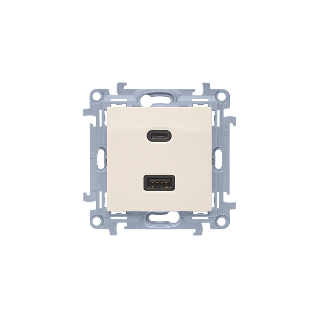 "Simon 10 WC-EC2CAXXX-01-41x Ładowarka 2xUSB CA (moduł), ?3.1 A QUICK CHARGE, 5V DC, 230V