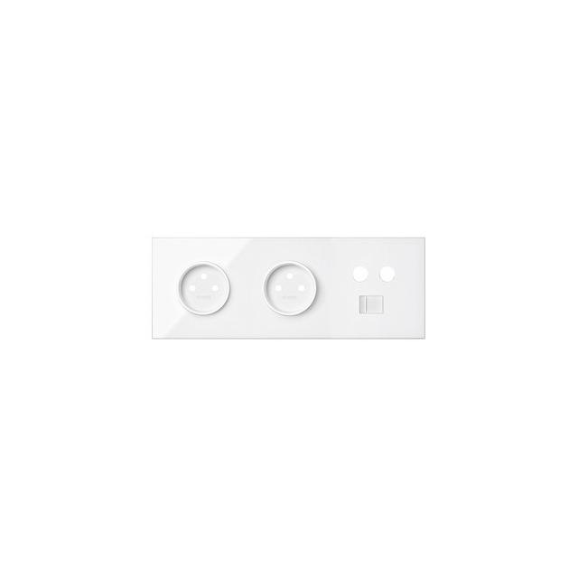 Simon 100 Panel 3-krotny: 2 gniazda + 1 TV + 1 RJ45 biały 10020316-130 KONTAKT