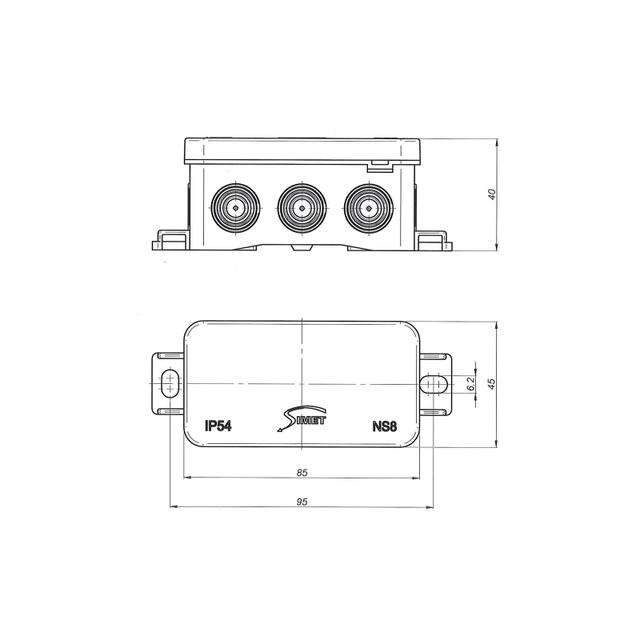 Puszka instalacyjna naścienna NS8 FASTBOX&HOOK czarny