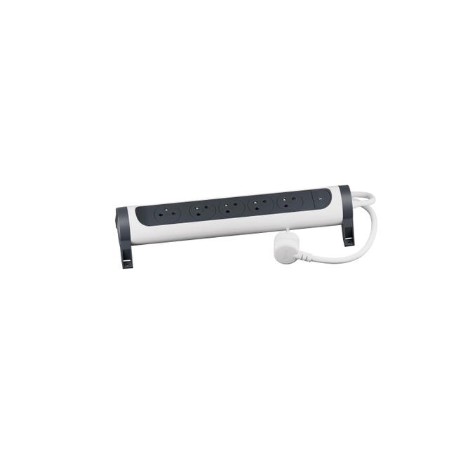 Przedłużacz Premium Obrotowy 5-Gniazdowy Z/U Z Przewodem 3Mb 3x1.5Mm2 Biały/Grafitowy Helmo 049461 LEGRAND
