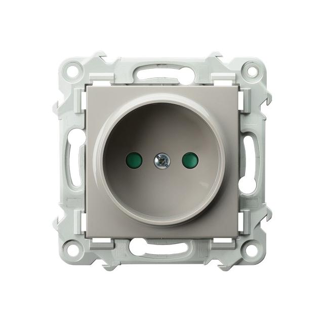 SZAFIR Gniazdo pojedyncze z przesłonami torów prądowych - kolor kaszmirowy beż