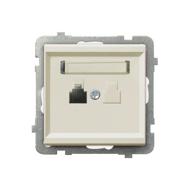 SONATA Gniazdo telefoniczne pojedyncze - kolor ecru