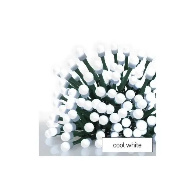 Lampki choinkowe 100 LED cherry 5m zimna biel, zielony przewód, IP20