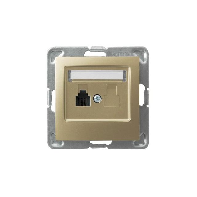 IMPRESJA Gniazdo telefoniczne pojedyncze - kolor złoty metalik