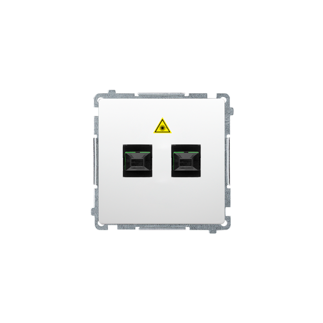 Simon Basic Gniazdo światłowodowe / optyczne podwójne SC/APC biały