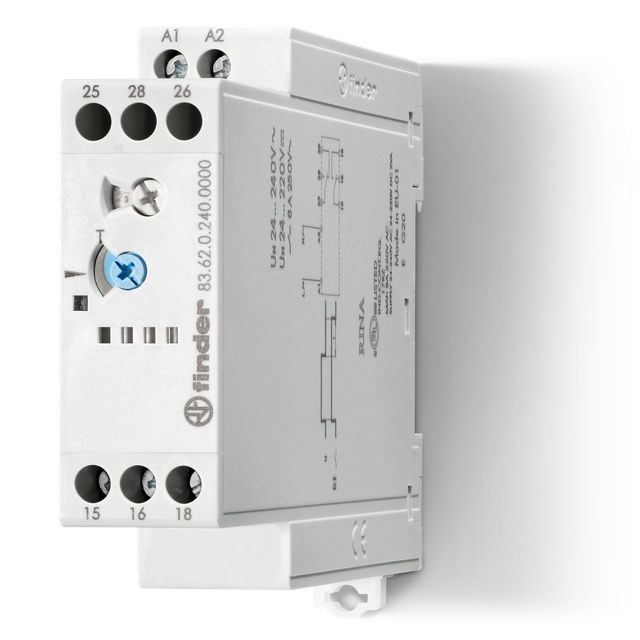 Przekaźnik czasowy modułowy serii 83: 2P 8A 24…240V AC/DC 83.62.0.240.0000 /5szt./ FINDER