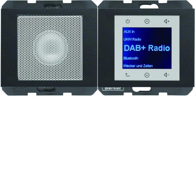 Berker K.1 Radio Touch podtynkowe DAB+ z głośnikiem antracyt mat 29807006 HAGER