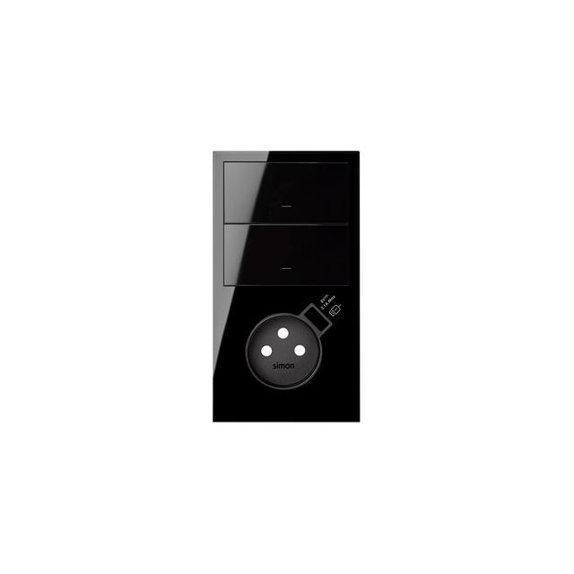 Simon 100 W100-10020233x-138 Panel 2-krotny pion: 2 klawisze+gniazdo z zintegrowaną ł