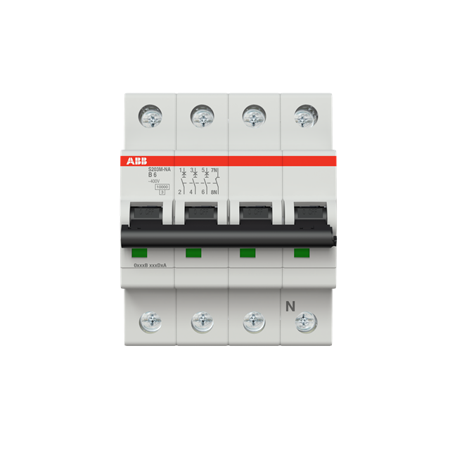 S203M-B6NA Wyłącznik nadprądowy 10kA 3P+N B6A 2CDS273103R0065 ABB
