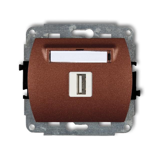 TREND Mechanizm gniazda pojedynczego USB A-A 3.0 brązowy metalik
