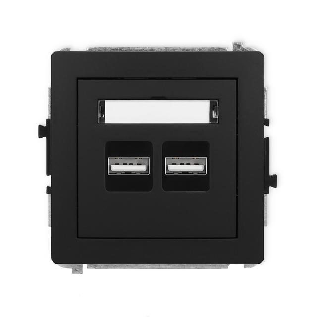 DECO Ładowarka USB podwójna 2xUSB A, 15,5W max., 5V, 3.1A czarny mat 12DCUSB-6 KARLIK