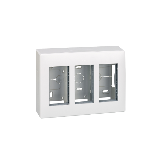 Simon Connect Obudowa natynkowa S500 3-modułowa 6x K45 kompletna czysta biel