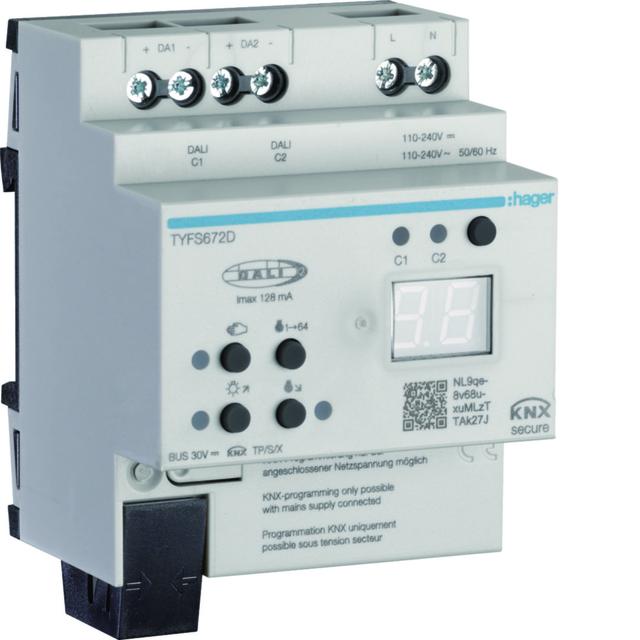 KNX Bramka KNX - DALI 2, KNX secure 2-krotna TYFS672D HAGER