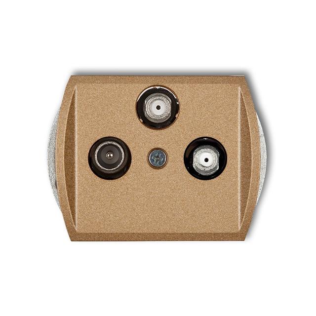 TREND Mechanizm gniazda abonenckiego 2 wyjścia SAT + TV złoty metalik