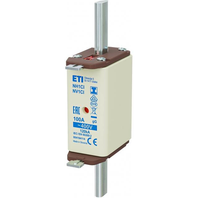Wkładka topikowa NH zwłoczna KOMBI Zaczepy izolowane NH1C/I gG 100A 400V 004194114 ETI