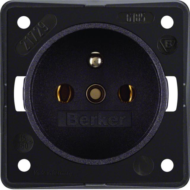 BERKER Integro Flow Gniazdo z uziemieniem brąz 961852501 HAGER