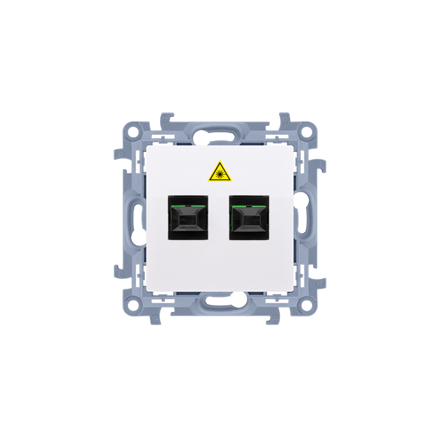 Simon 10 Gniazdo światłowodowe / optyczne podwójne SC/APC biały