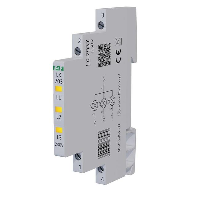 Lampka kontrolna zasilania 1/3S 3xLED żółta LK-703Y F&F