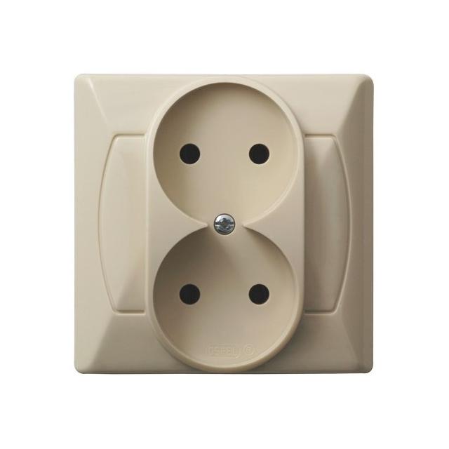 AKCENT Gniazdo podwójne - kolor beżowy