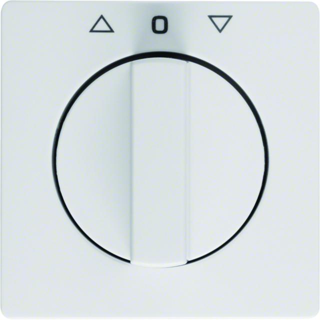 Q.x Płytka czołowa z pokrętłem do łącznika żaluzjowego obr. biały aksamit